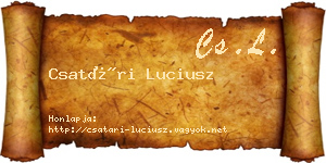 Csatári Luciusz névjegykártya